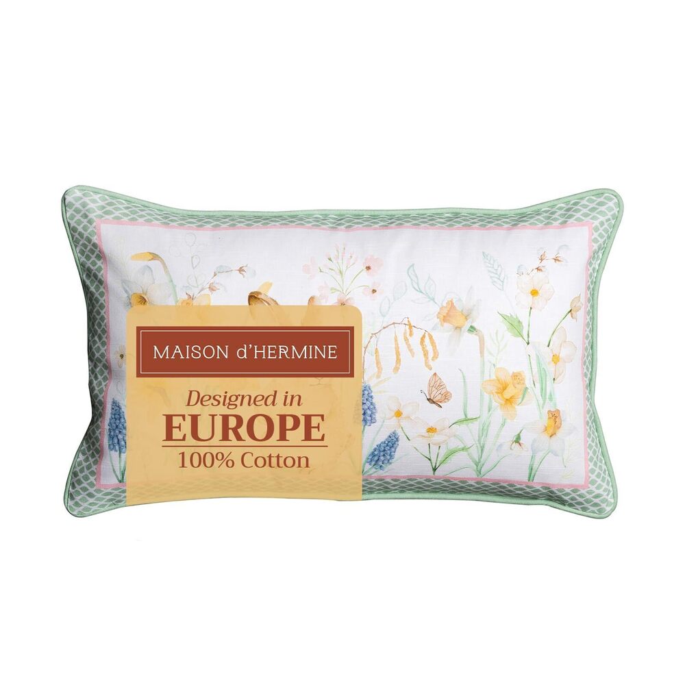4857 Decorative Pillow Cover 100% Cotton 12"x20" Rectangular Washable
